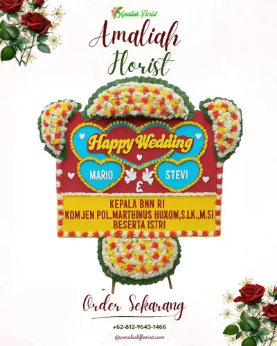 Karangan Papan Bunga Pernikahan di Watulondo